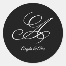 Adesivo Rico De Caligrafia De Casamento - Letra A Monogram