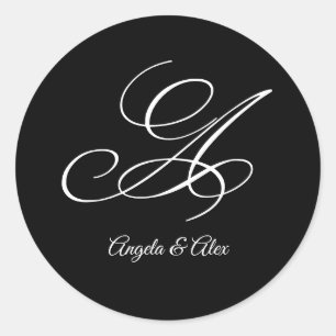 Adesivo Rico De Caligrafia De Casamento - Letra A Monogram