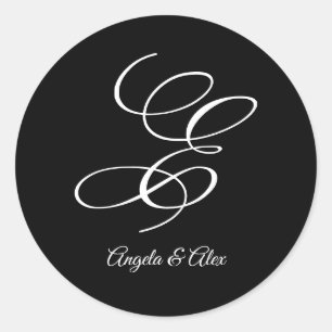 Adesivo Rico De Caligrafia De Casamento - Letra E Monogram