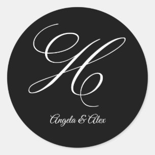 Adesivo Rico De Caligrafia De Casamento - Letra H Monogram