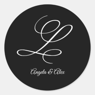 Adesivo Rico De Caligrafia De Casamento - Letra L Monogram