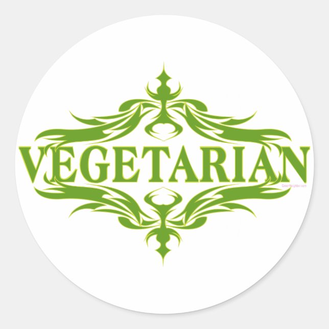 Adesivo Rico Em Verde - Vegetariano (Frente)