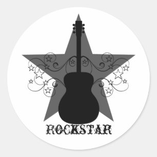 Adesivo Rico Guitar Star Rode Stickers, Preto