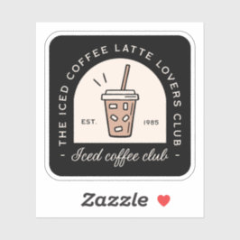 Adesivo Rico preto de latão de café gelado