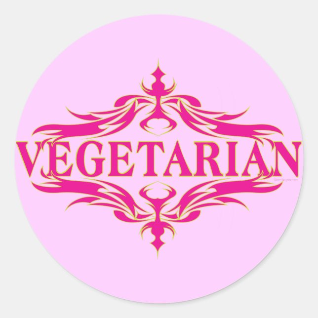Adesivo Rico rosa - Vegetariana (Frente)