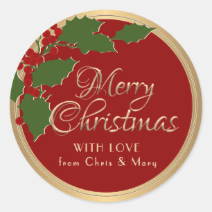 Adesivo Rico Script Dourado Feliz Natal com Amor