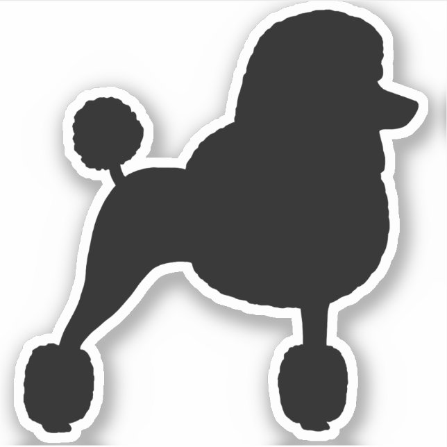 Adesivo Rico Standard Poodle Dog Silhouette Vinyl Sticker (Frente)