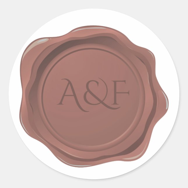 Adesivo Rico Terra Cotta Wax Seal Personalizado (Frente)
