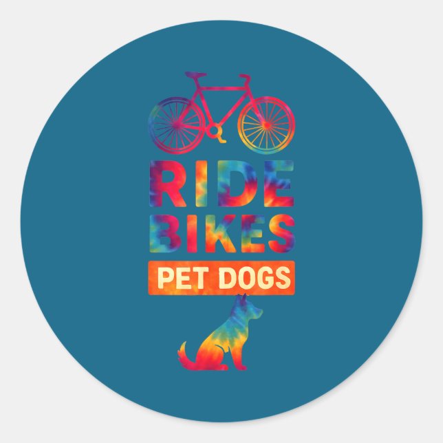 Adesivo Ride Bikes Pet Dogs Bicycle Cycling Biking Dog Lov (Frente)