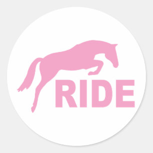 Adesivo RIDE com Cavalo Saltante (rosa)