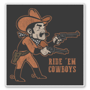 Adesivo Ride 'Em Cowboys Vintage Vintage - Vinheta Distant