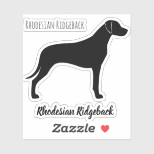 Adesivo Ridgeback Dog Silhouette Ridgie Vinyl