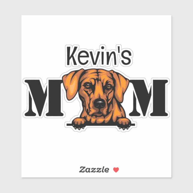 Adesivo Ridgeback Ridgeback Peeking Mãe Personalizada (Folha)