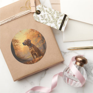 Adesivo Ridgeback rodesiano em Folhas de outono inspira-se