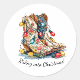 Adesivo Riding Into Christmas - Festive Cowboy Boots with 