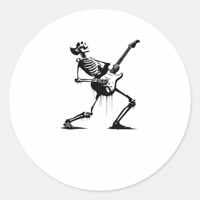 Adesivo Riffs De Beyond Skeleton Guitarist Em S Grafite (Frente)