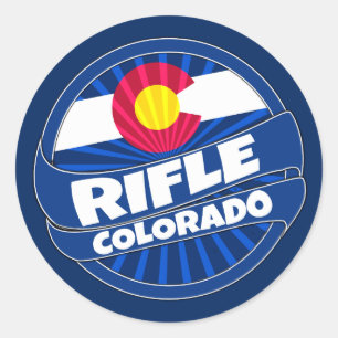 Adesivo Rifle Colorado flag burst stickers