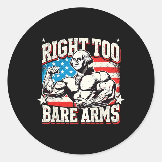 Adesivo Right To Bare Arms George Washington Bodybuilder G (Frente)