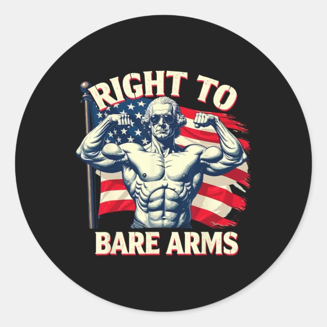 Adesivo Right To Bare Arms George Washington Bodybuilder G (Frente)