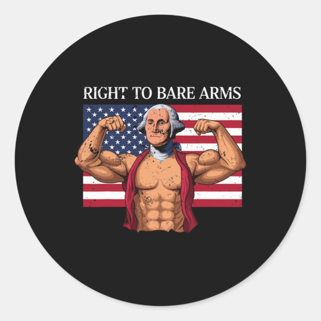 Adesivo Right To Bare Arms George Washington Bodybuilder G (Frente)