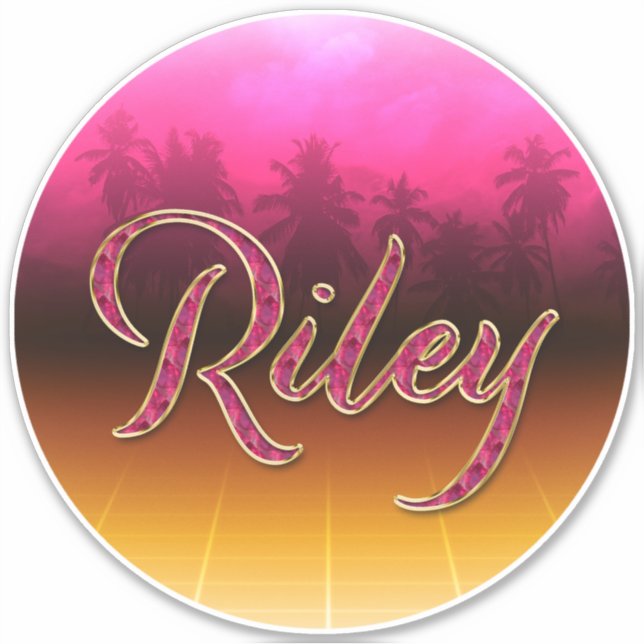 Adesivo Riley Vorname Name golden pink Aufkleber Sticker (Frente)