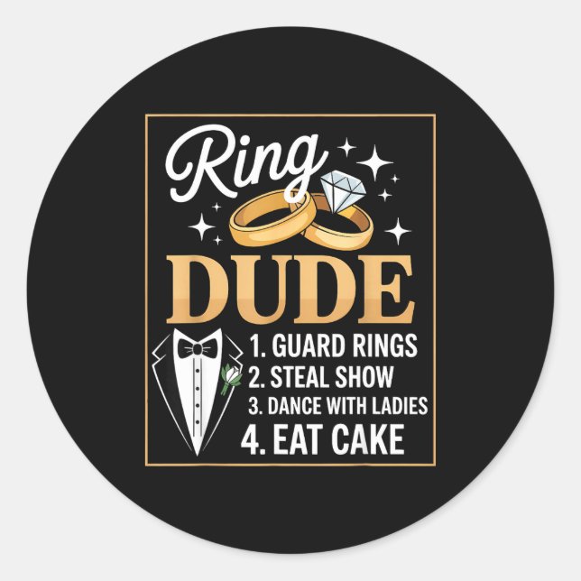 Adesivo Ring Security Wedding Party Funny Ring Bearer  (Frente)