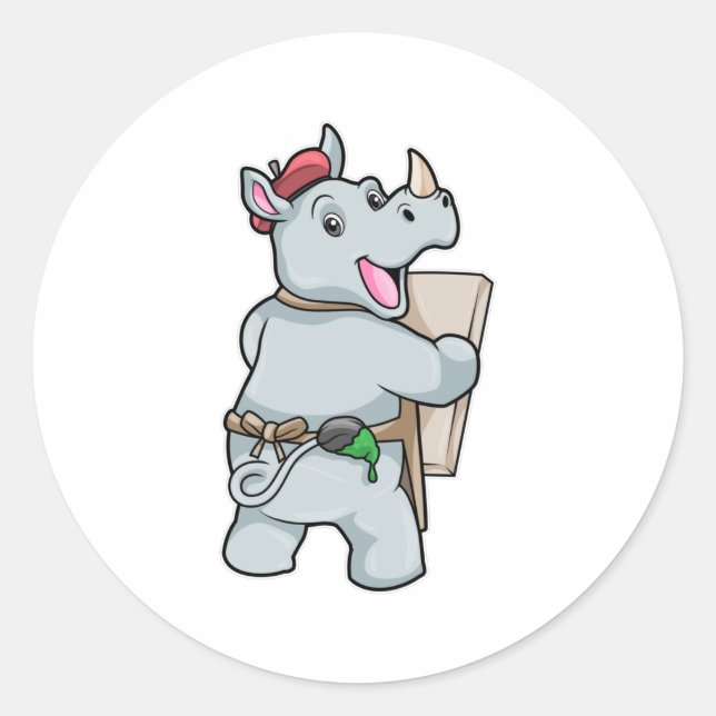 Adesivo Rino em pintura com cores (Frente)