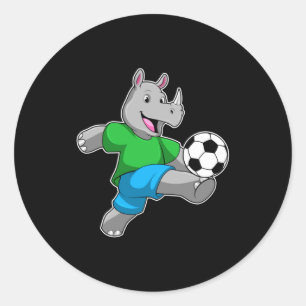 Adesivo Rinoceronte como jogador de futebol com camiseta d