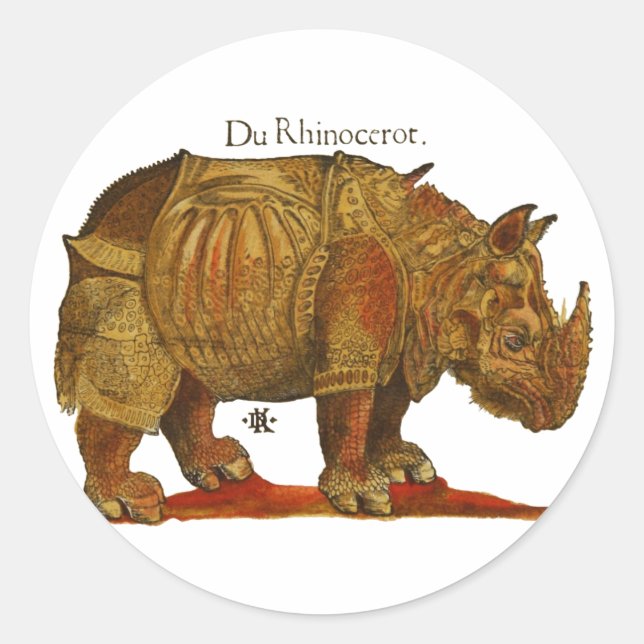 Adesivo Rinocerontes Rinocerontes de Vintage Rhino Durer A (Frente)