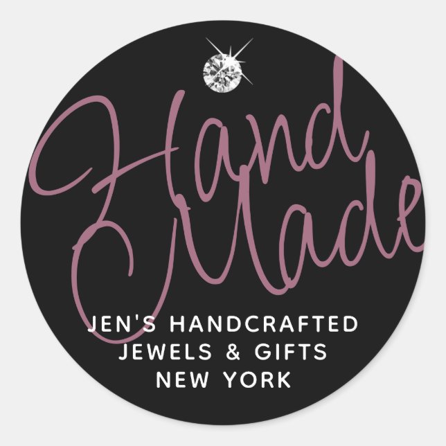 Adesivo Rinoestone Elegante De Luxo Negro Simples, Feita À (Frente)