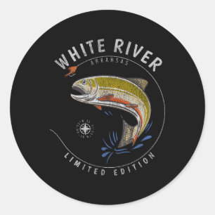 Adesivo Rio Branco Arkansas Truta Fly Fishing Souvenir Wh
