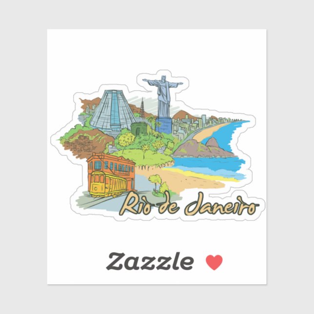 Adesivo rio de daneiro (Folha)