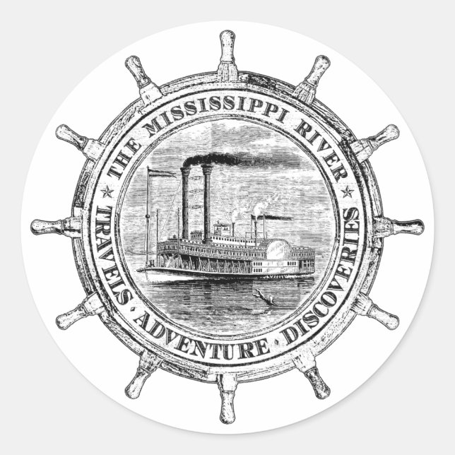 Adesivo Rio Mississippi. Viagens. Aventura. Descobertas (Frente)