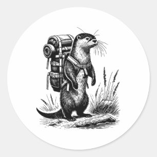 Adesivo Rio Otter Hiking Mochileiro Animais Divertidos Cot