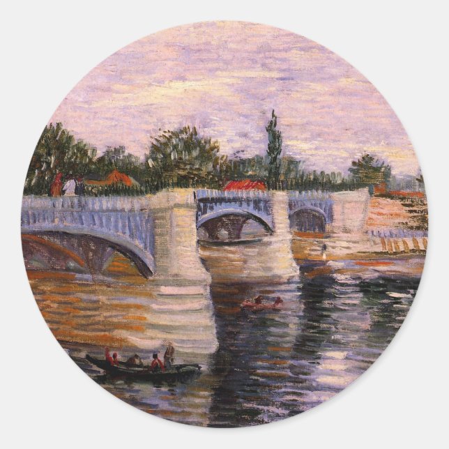 Adesivo Rio Van Gogh Seine com Pont del Grande Jette (Frente)