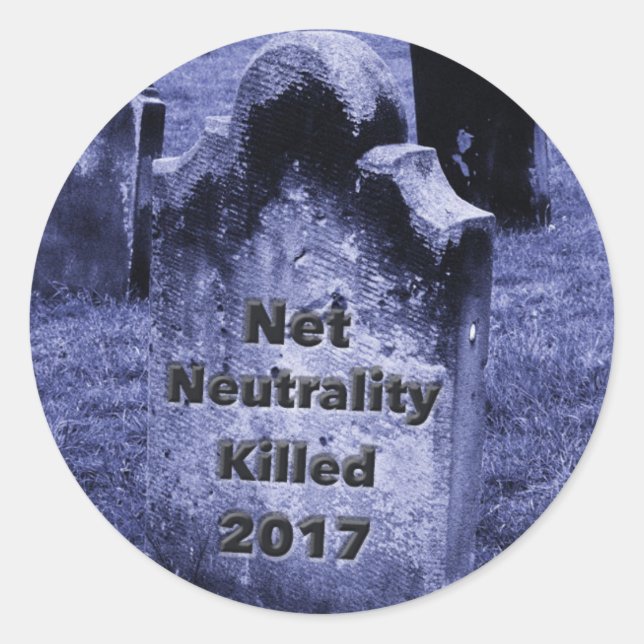 Adesivo RIP Neutralidade Net Gravestone (Frente)