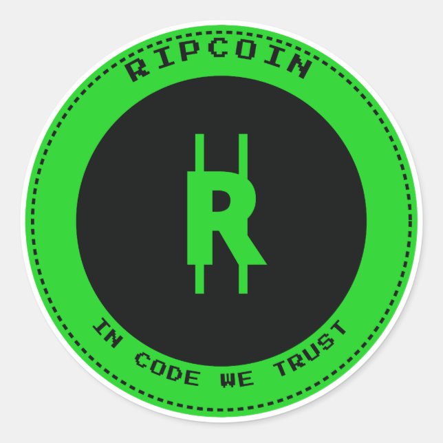 Adesivo RipCoin - No Código Nós Confiamos (Frente)