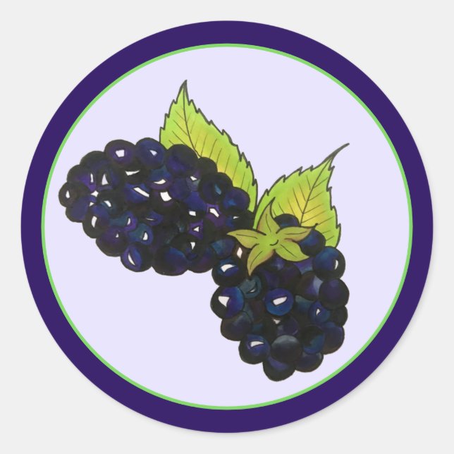 Adesivo Ripe Summer Blackberry Blackberry Berry Berries (Frente)