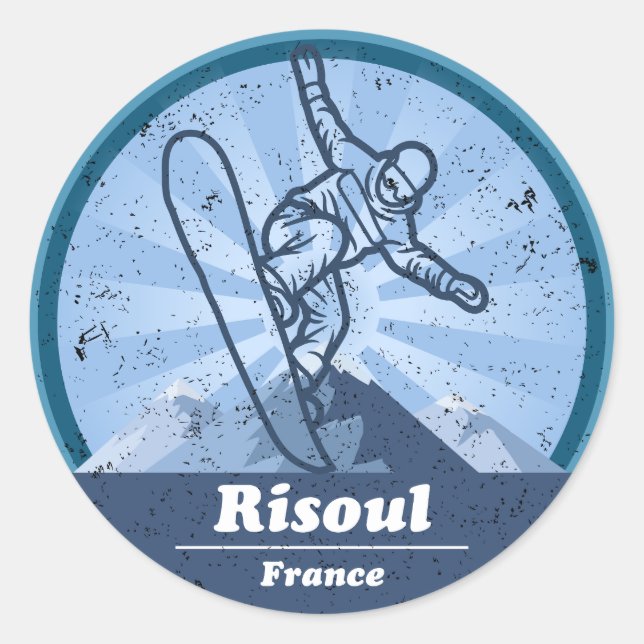 Adesivo Risoul Station de ski - Snowboard (Frente)