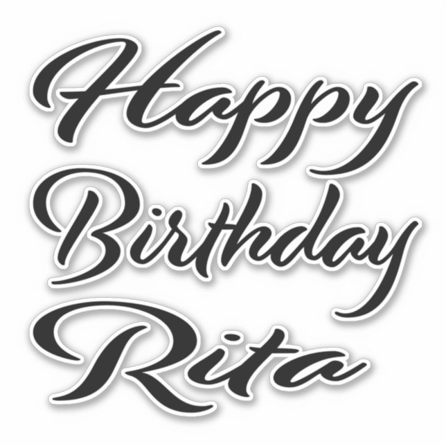 Adesivo Rita Name Vorname black Sticker Geburtstag (Frente)