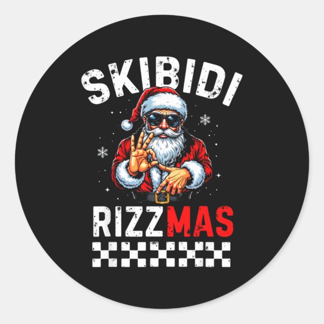 Adesivo Rizz Christmas Santa 6 7 Funny Xmas Skibidi Rizzma (Frente)