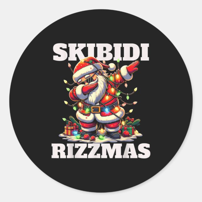 Adesivo Rizz Christmas Santa Funny Xmas Gen Alpha Skibidi  (Frente)