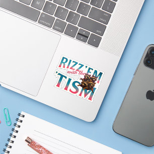 Adesivo Rizz Em Com O Tism Meme Autismo Guaxinim Engraçado