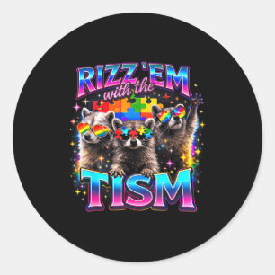 Adesivo Rizz em com o tism meme de guaxinim autista autism