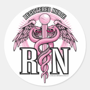 Adesivo RN Caduceus Rosa