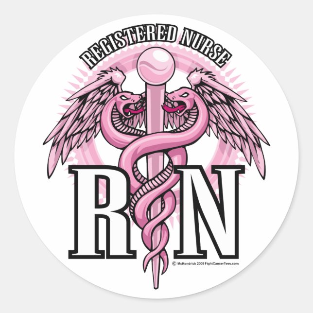 Adesivo RN Caduceus Rosa (Frente)