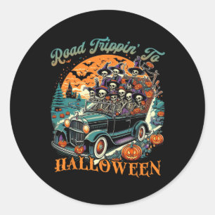 Adesivo Road Trippp' To Halloween Summer Skeleton Road Ca