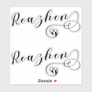 Adesivo Roazhon, Rennes Flag in Heart, Breton