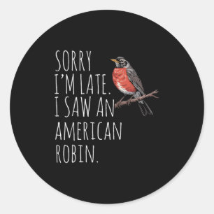 Adesivo Robin Bird Americano assistindo sopro engraçado Sa