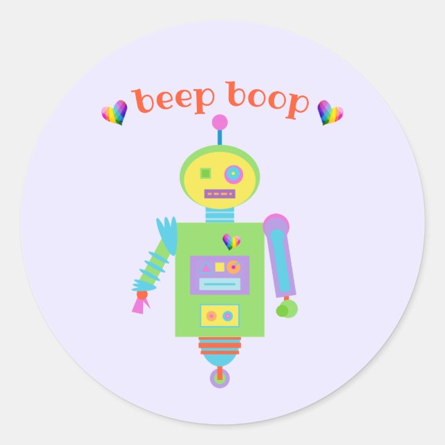 Adesivo Robô de Cubo de Boop de Bipe (Frente)